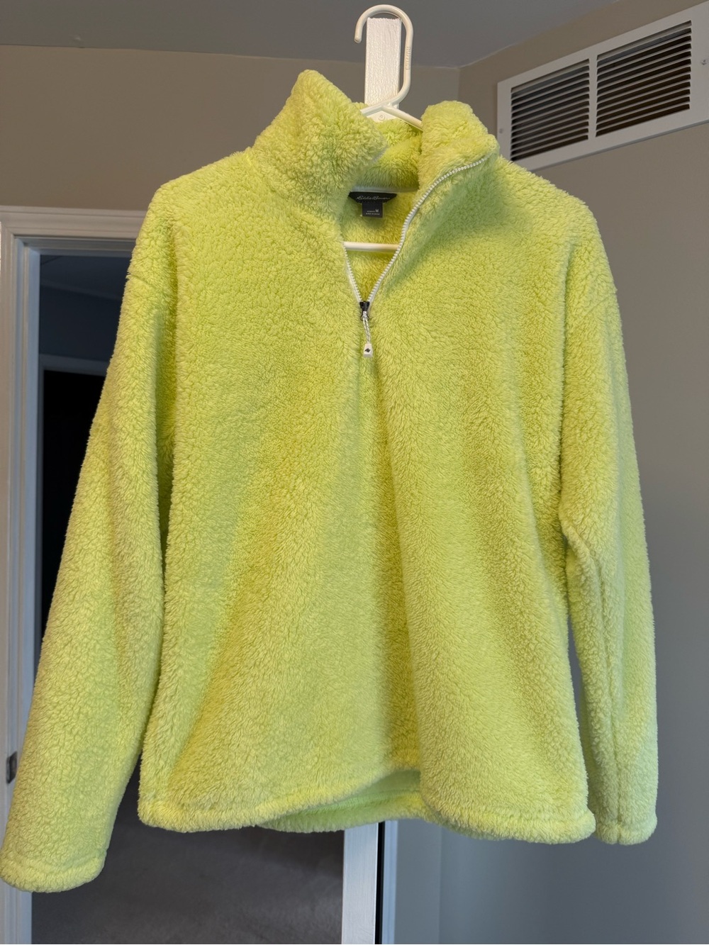 Eddie Bauer Neon Lime Sherpa Half-Zip Fleece Pullover